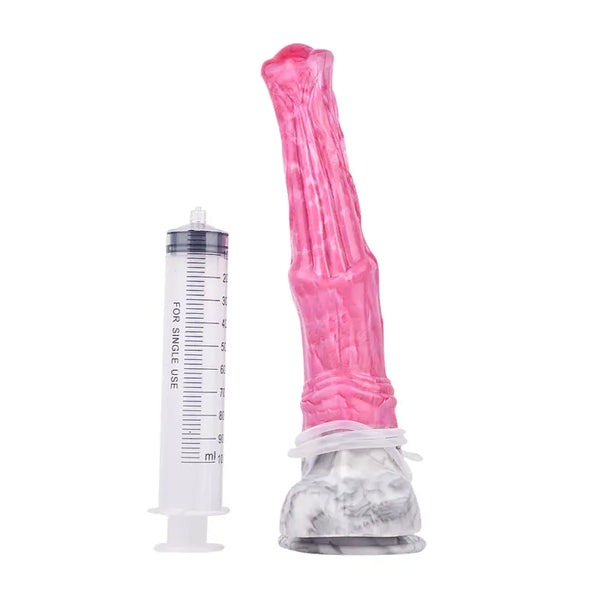 D008- 12.2''/31cm Long Silcone Pink Squirting Dildo 10'' Insertable