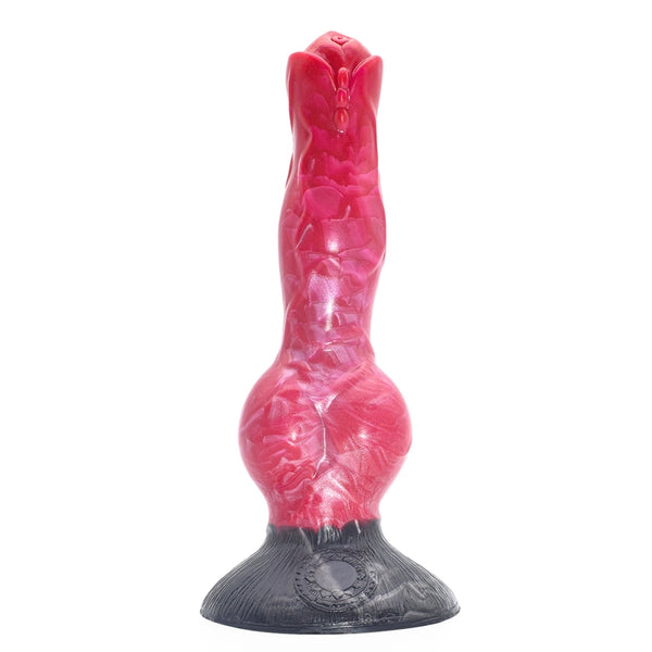 D024-8.26''/21cm Red Trumpet Shaped Realistic Dog Dildo Animal Dildo