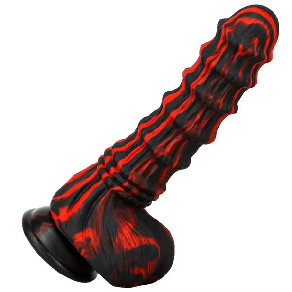 D064- 8.27''/21cm Red& Black Strong Horse Dildo Dog Dildo|3 Sizes