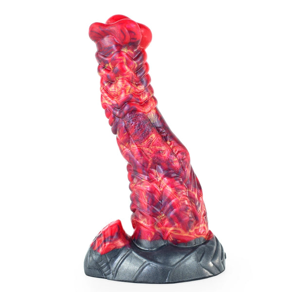 D025-9.29''/23.6cm Red Horn Shaped Monster Dog Dildo For Real Sex