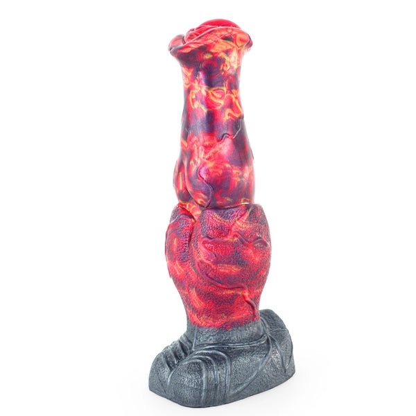 D026-9.17''/23.3cm Dragon Texture Trumpet Monster Dog Dildo